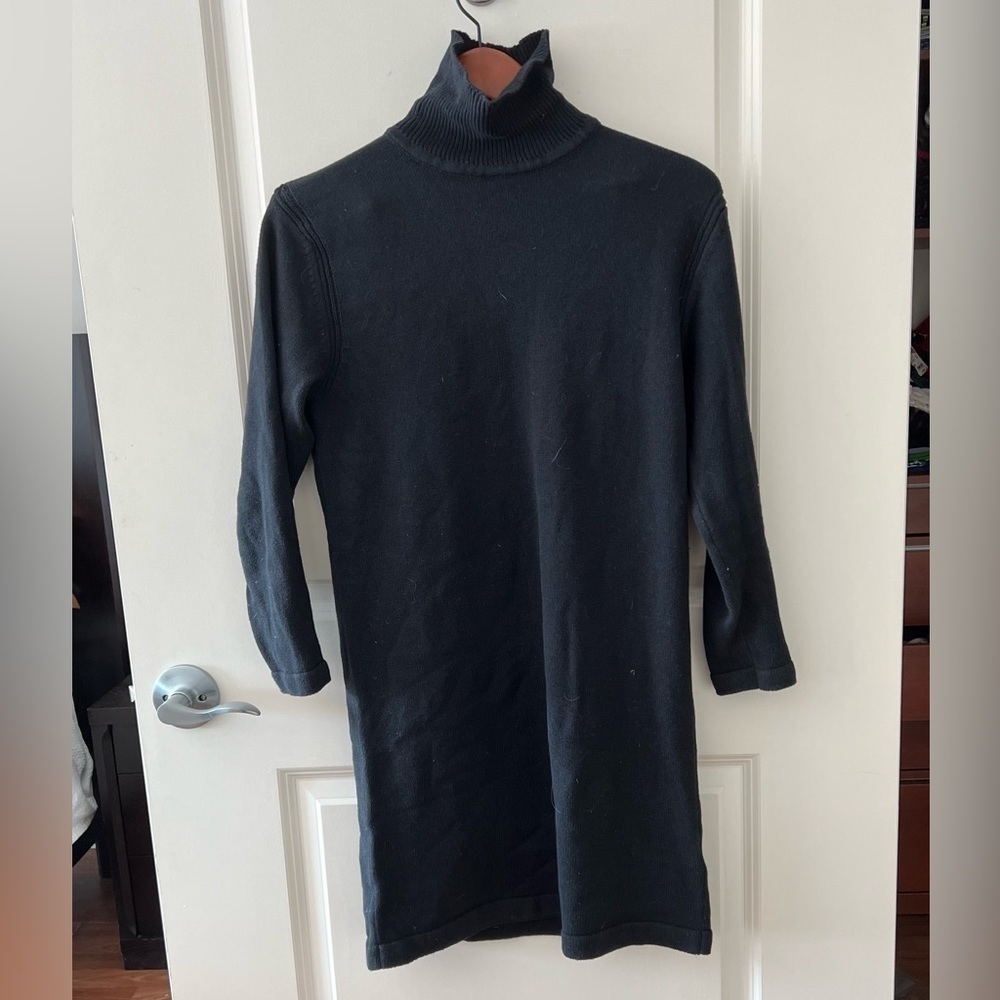 WVN Black Turtleneck Sweater Dress